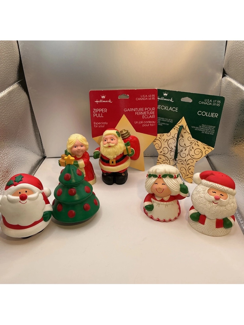 Hallmark Christmas salt pepper shaker vintage Figurine Collection